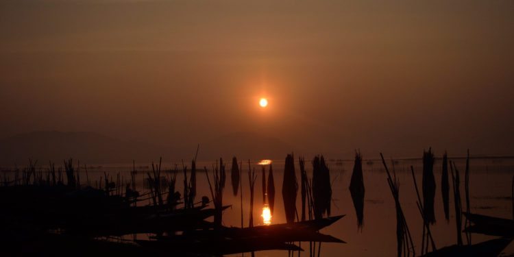 Orissa, Chilka lake, sunrise