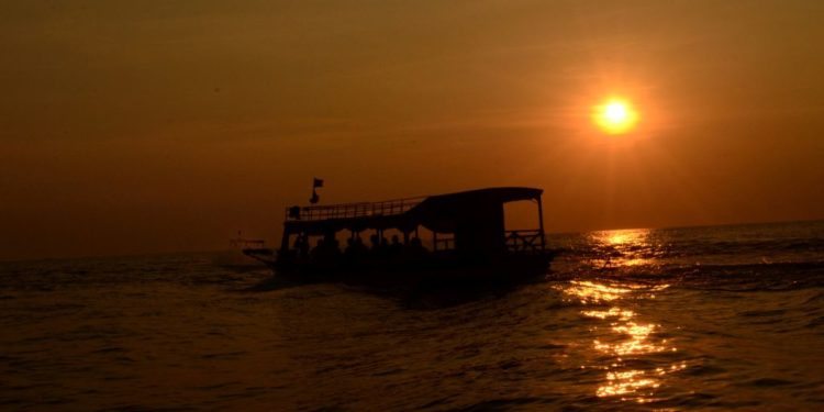 Tonle Sap, Cambodia, sunset cruise