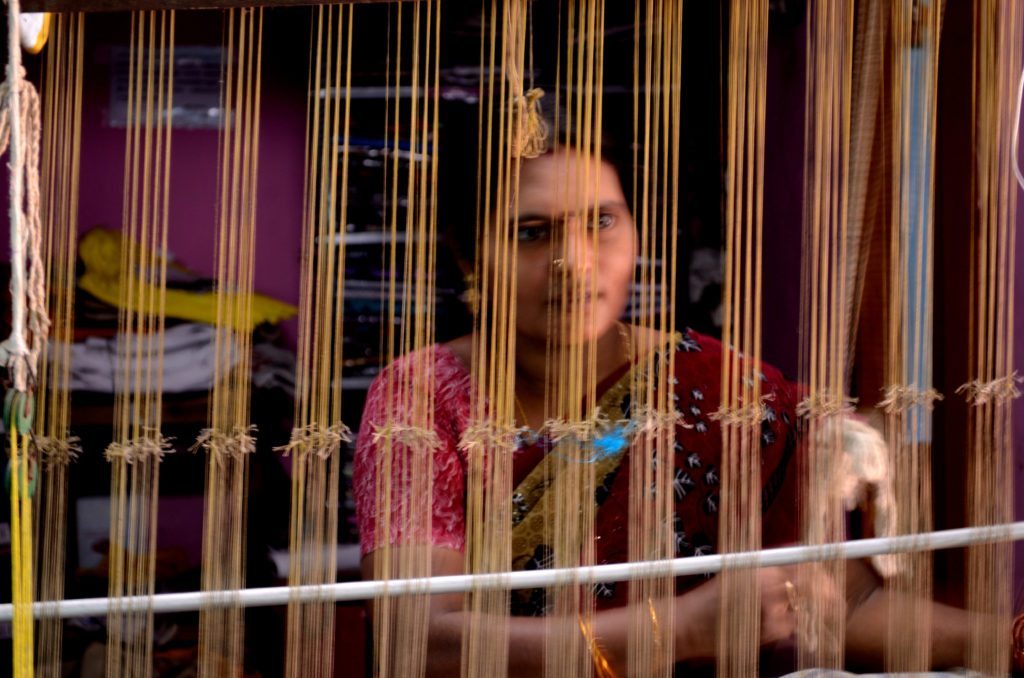 A weaver at work