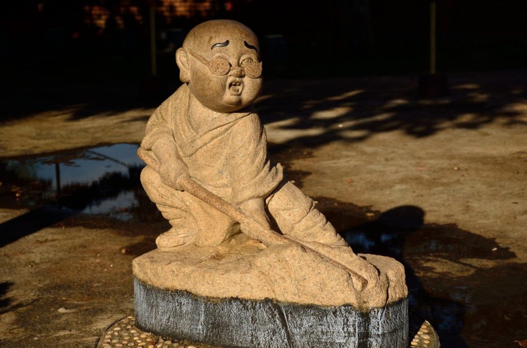 Statues and sculptures fill the village in Senggarang Bintan