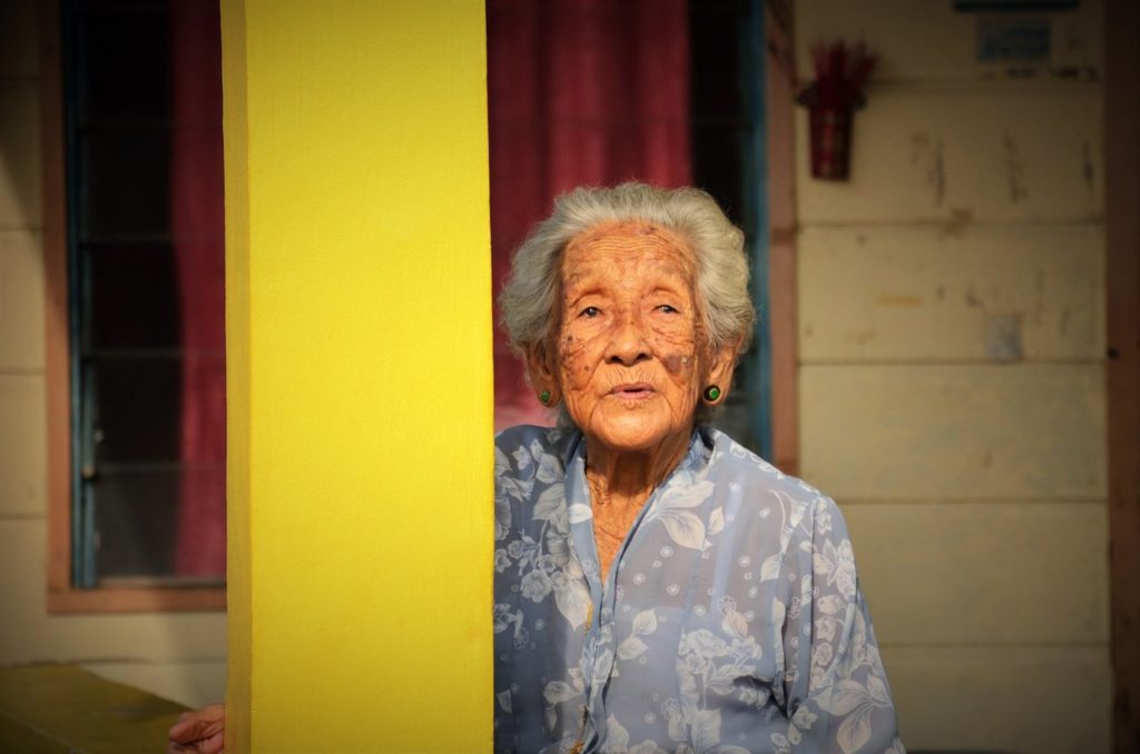 An old lady at Senggarang Bintan island