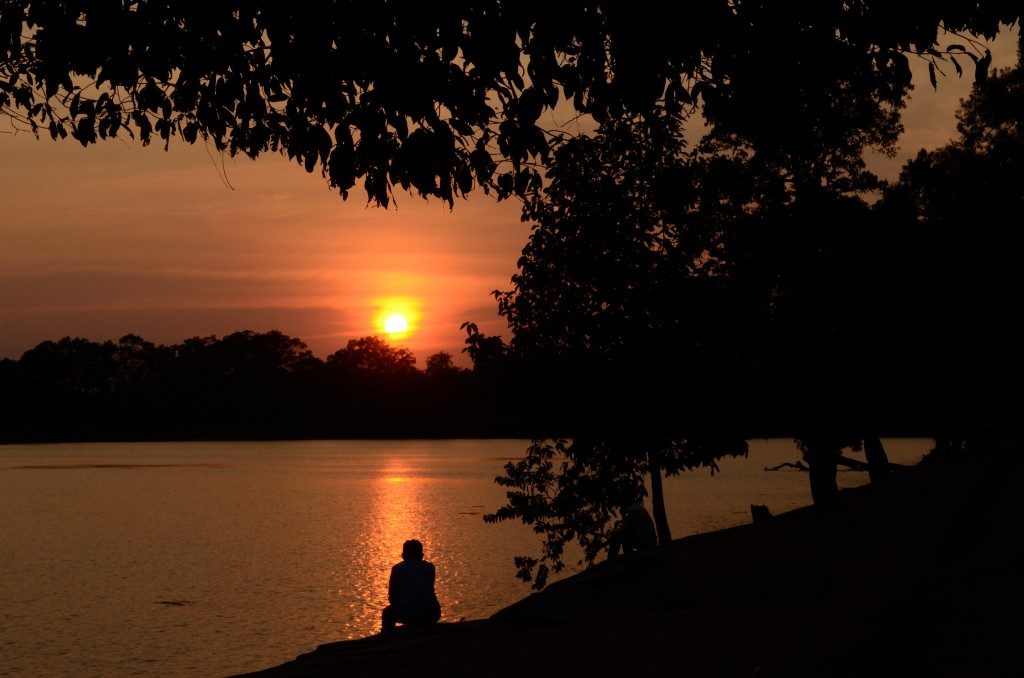 Angkorwat sunset Siem reap cambodia