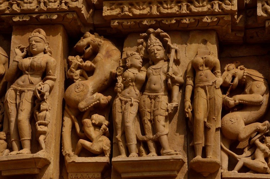 What are the stories behind the erotic sculptures of Khajuraho ?